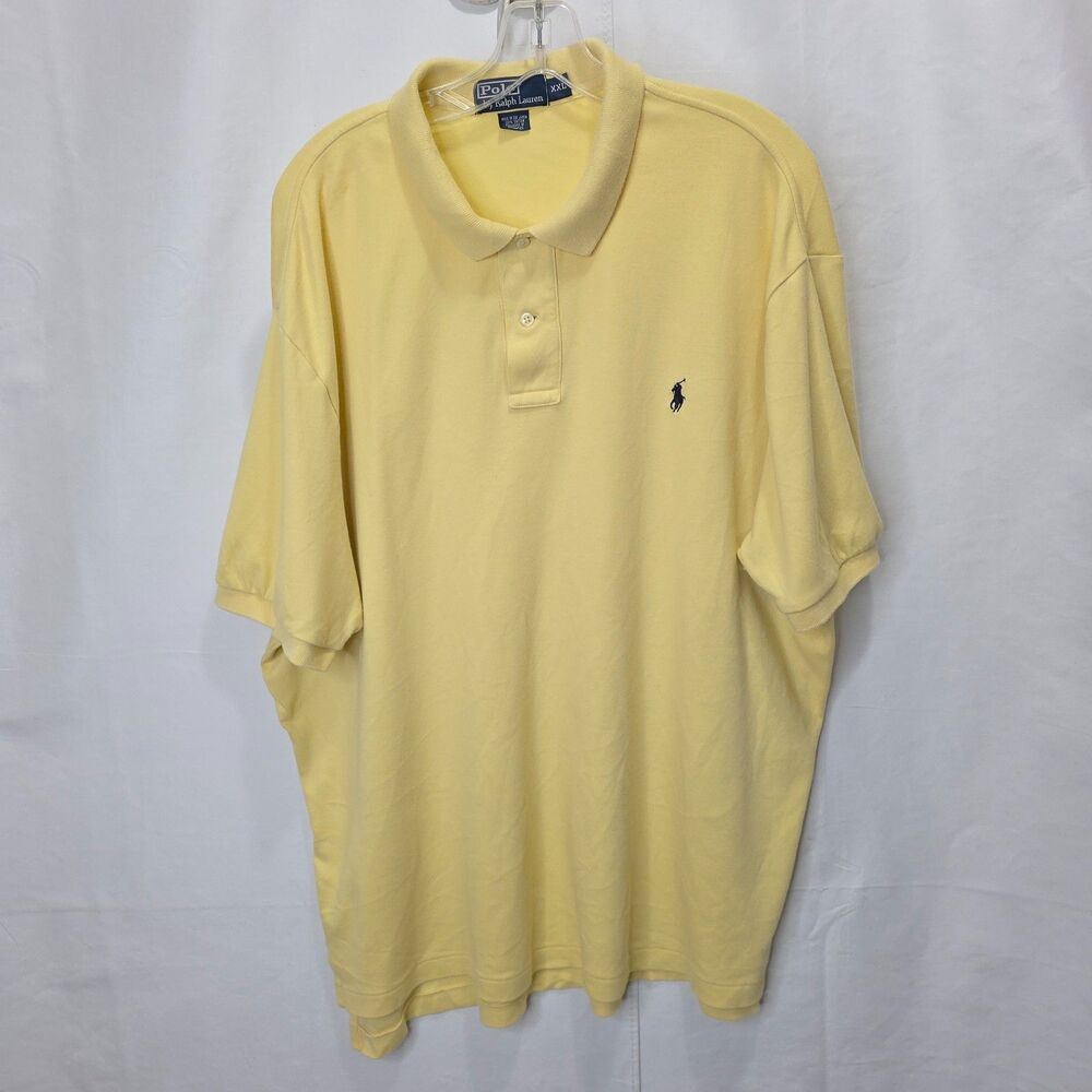 Polo Ralph Lauren Polo Shirt Mens Yellow Cotton XXL Prep Classic Fit Golf Casual